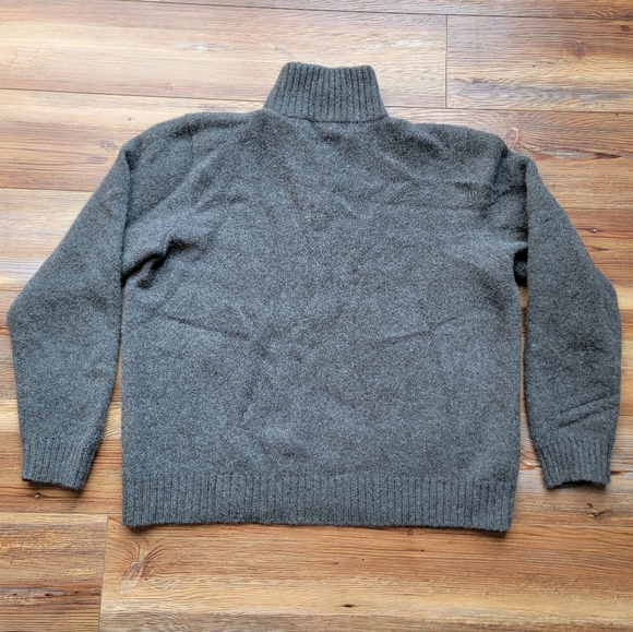 Polo Ralph Lauren Sweater Men Size XL Gray Lambs Wool Quarter Zip Knit - Picture 4 of 8